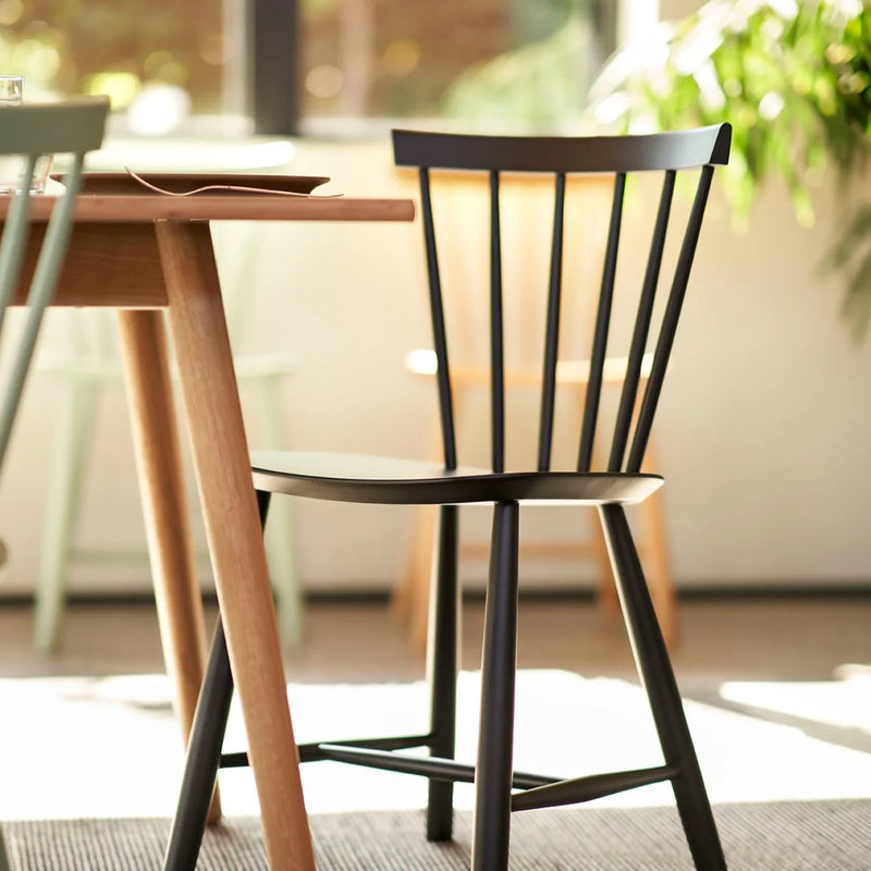 FDB Møbler J46 - Chair - Nordic Swan Ecolabel Beech Jet Black (RAL 9005) Painted Waterbased by Poul M. Volther