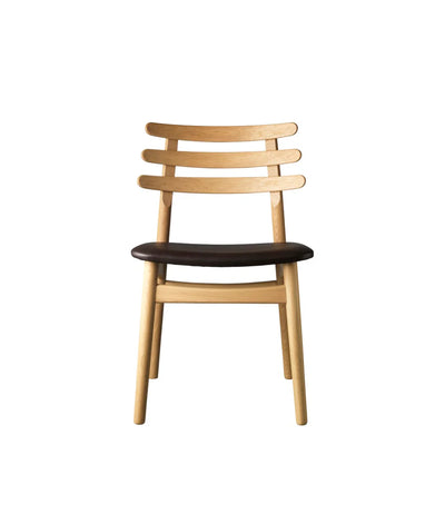 J48 - Chair Oak Nature Lacquered Leather Dark Brown (Sevilla 4030) by Poul M. Volther
