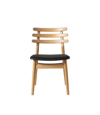 FDB Møbler J48 - Chair Oak Nature Oiled Leather Black (Anica Fiesta 0314) by Poul M. Volther