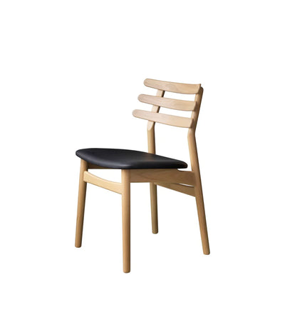 J48 - Chair Oak Black Painted Leather Black (Sierra SI1001M) by Poul M. Volther