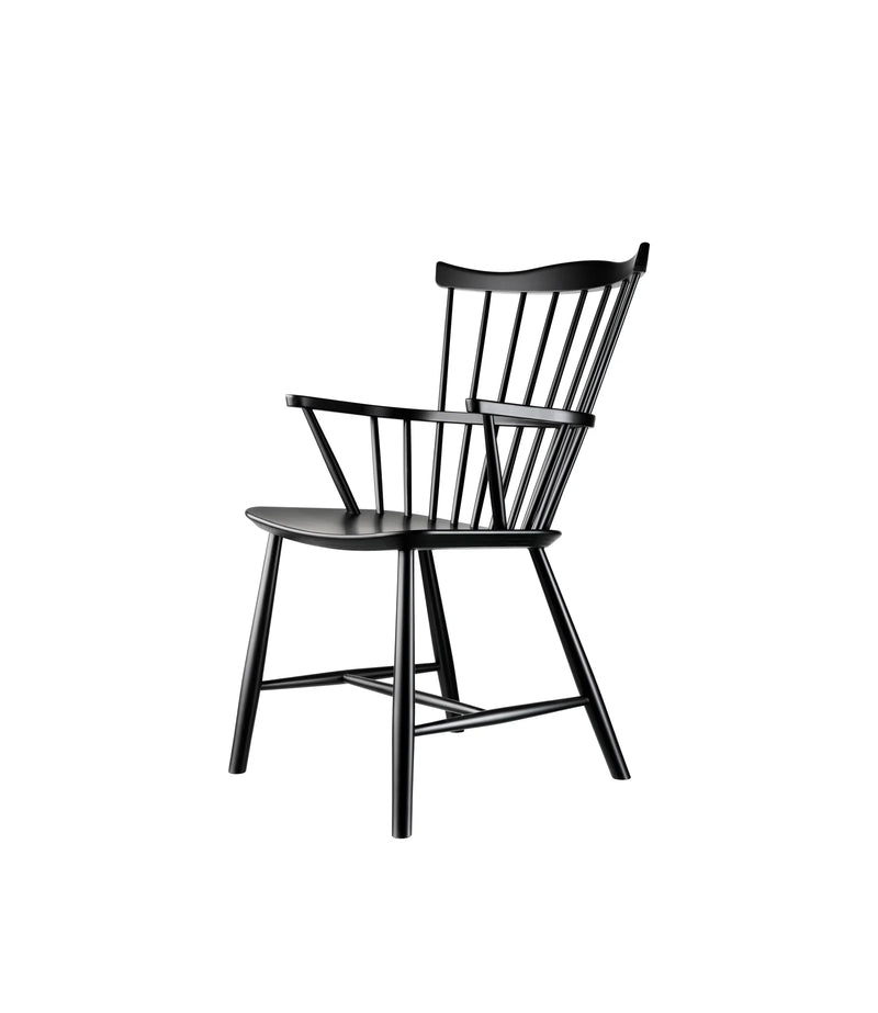FDB Møbler J52B - Chair - Nordic Swan Ecolabel Beech Jet Black (RAL 9005) Painted Waterbased by Børge Mogensen
