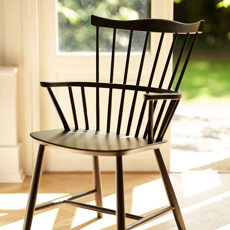 FDB Møbler J52B - Chair - Nordic Swan Ecolabel Beech Jet Black (RAL 9005) Painted Waterbased by Børge Mogensen
