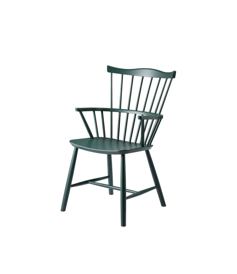 FDB Møbler J52B - Chair - Nordic Swan Ecolabel Beech Black Green (RAL 6012) Painted Waterbased by Børge Mogensen