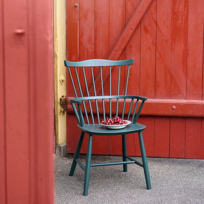 FDB Møbler J52B - Chair - Nordic Swan Ecolabel Beech Black Green (RAL 6012) Painted Waterbased by Børge Mogensen