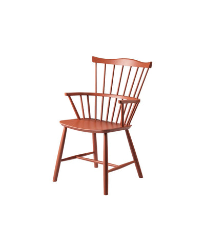 FDB Møbler J52B - Chair - Nordic Swan Ecolabel Beech Brick Red (NCS S 4050-Y70R) Painted Waterbased by Børge Mogensen