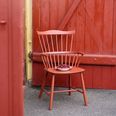 FDB Møbler J52B - Chair - Nordic Swan Ecolabel Beech Brick Red (NCS S 4050-Y70R) Painted Waterbased by Børge Mogensen