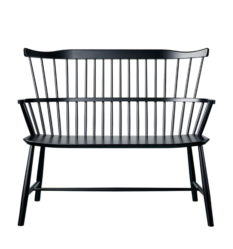 FDB Møbler J52D - Bench - Nordic Swan Ecolabel Beech Jet Black (RAL 9005) Painted Waterbased by Børge Mogensen