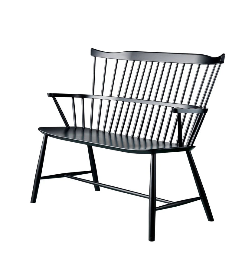 FDB Møbler J52D - Bench - Nordic Swan Ecolabel Beech Jet Black (RAL 9005) Painted Waterbased by Børge Mogensen