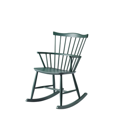 FDB Møbler J52G - Rocking Chair Beech Black Green (RAL 6012) Painted Waterbased by Børge Mogensen