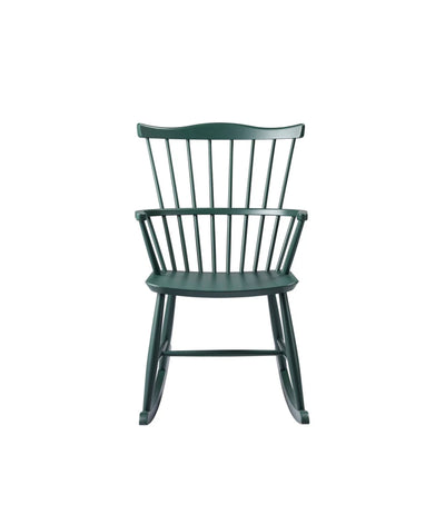 FDB Møbler J52G - Rocking Chair Beech Black Green (RAL 6012) Painted Waterbased by Børge Mogensen