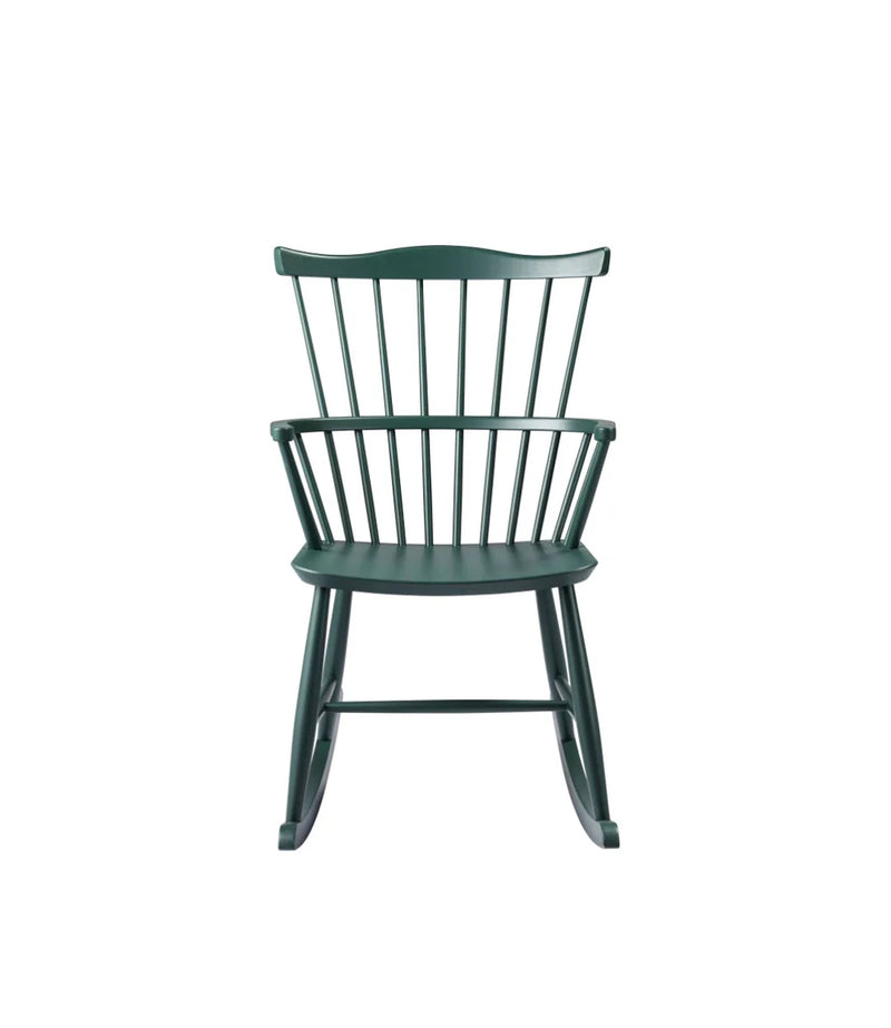 FDB Møbler J52G - Rocking Chair Beech Black Green (RAL 6012) Painted Waterbased by Børge Mogensen