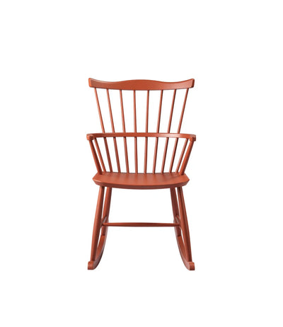 FDB Møbler J52G - Rocking Chair Beech Brick Red (NCS S 4050-Y70R) Painted Waterbased by Børge Mogensen