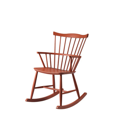 FDB Møbler J52G - Rocking Chair Beech Brick Red (NCS S 4050-Y70R) Painted Waterbased by Børge Mogensen