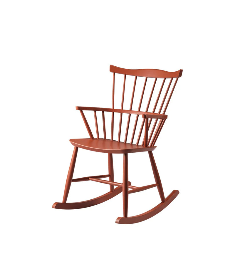 FDB Møbler J52G - Rocking Chair Beech Brick Red (NCS S 4050-Y70R) Painted Waterbased by Børge Mogensen