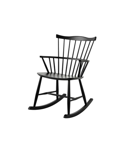 FDB Møbler J52G - Rocking Chair Beech Jet Black (RAL 9005) Painted Waterbased by Børge Mogensen
