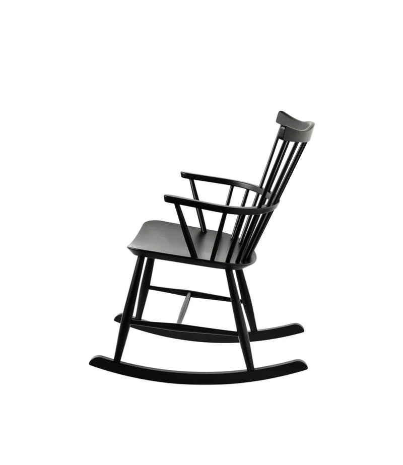 FDB Møbler J52G - Rocking Chair Beech Jet Black (RAL 9005) Painted Waterbased by Børge Mogensen