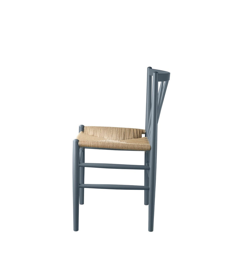FDB Møbler J80 - Chair - Nordic Swan Ecolabel Beech Blue Grey (RAL 7031) Painted Waterbased Nature by Jørgen Bækmark