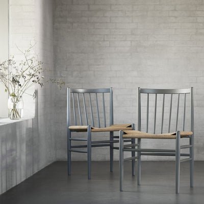 FDB Møbler J80 - Chair - Nordic Swan Ecolabel Beech Blue Grey (RAL 7031) Painted Waterbased Nature by Jørgen Bækmark