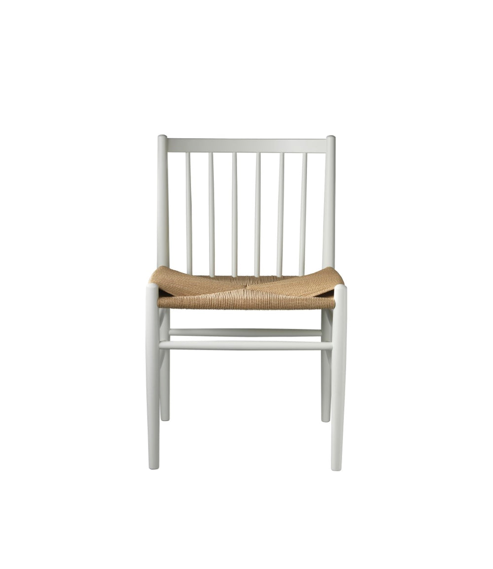 FDB Møbler J80 - Chair - Nordic Swan Ecolabel Beech Pure White (RAL 9010) Painted Waterbased Nature by Jørgen Bækmark