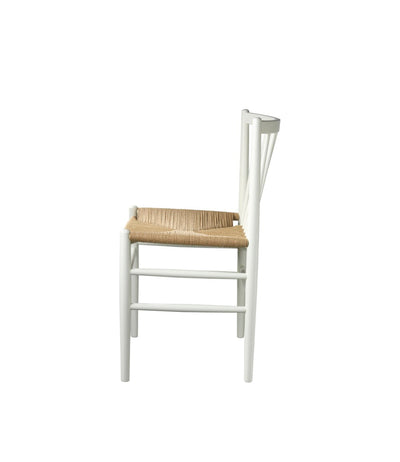 FDB Møbler J80 - Chair - Nordic Swan Ecolabel Beech Pure White (RAL 9010) Painted Waterbased Nature by Jørgen Bækmark