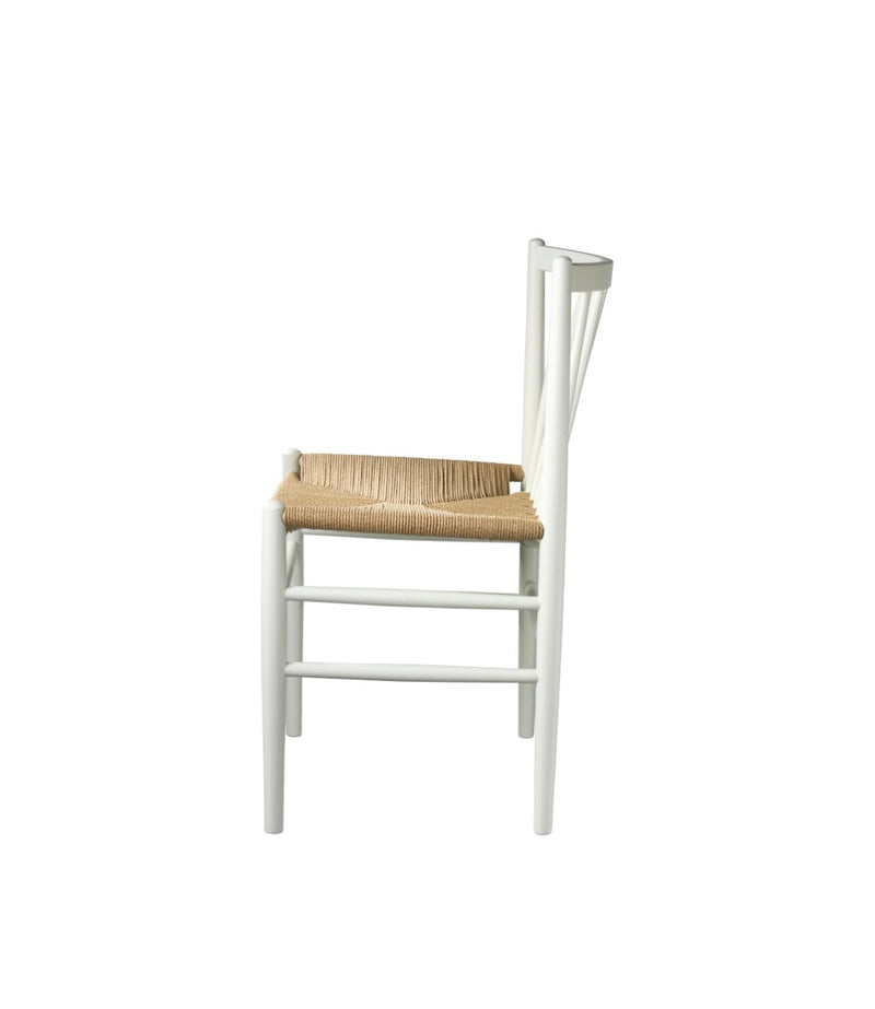 FDB Møbler J80 - Chair - Nordic Swan Ecolabel Beech Pure White (RAL 9010) Painted Waterbased Nature by Jørgen Bækmark