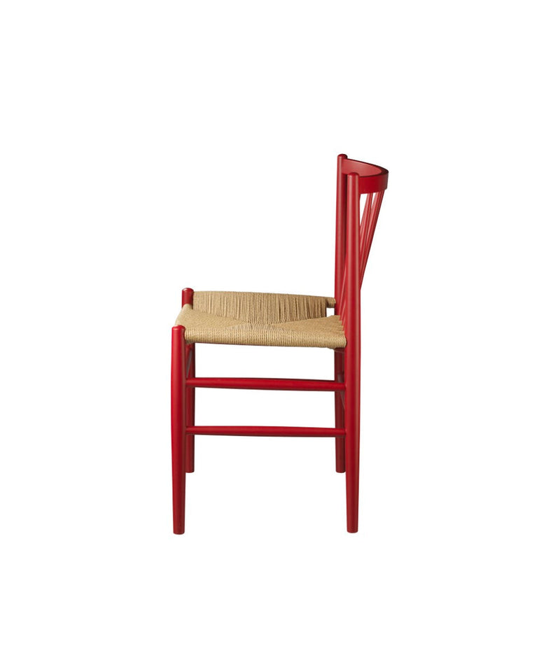 FDB Møbler J80 - Chair - Nordic Swan Ecolabel Beech Ruby Red (RAL 3003) Painted Waterbased Nature by Jørgen Bækmark