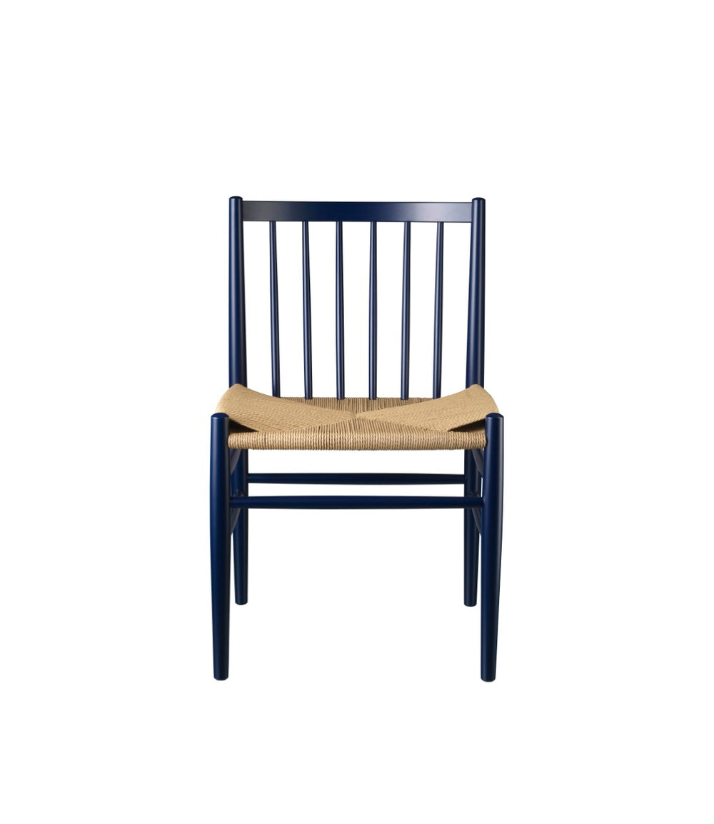 FDB Møbler J80 - Chair - Nordic Swan Ecolabel Beech Steel Blue (RAL 5011) Painted Waterbased Nature by Jørgen Bækmark
