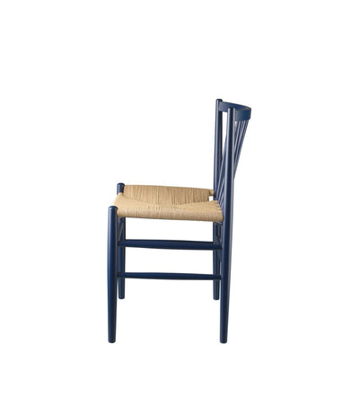 FDB Møbler J80 - Chair - Nordic Swan Ecolabel Beech Steel Blue (RAL 5011) Painted Waterbased Nature by Jørgen Bækmark