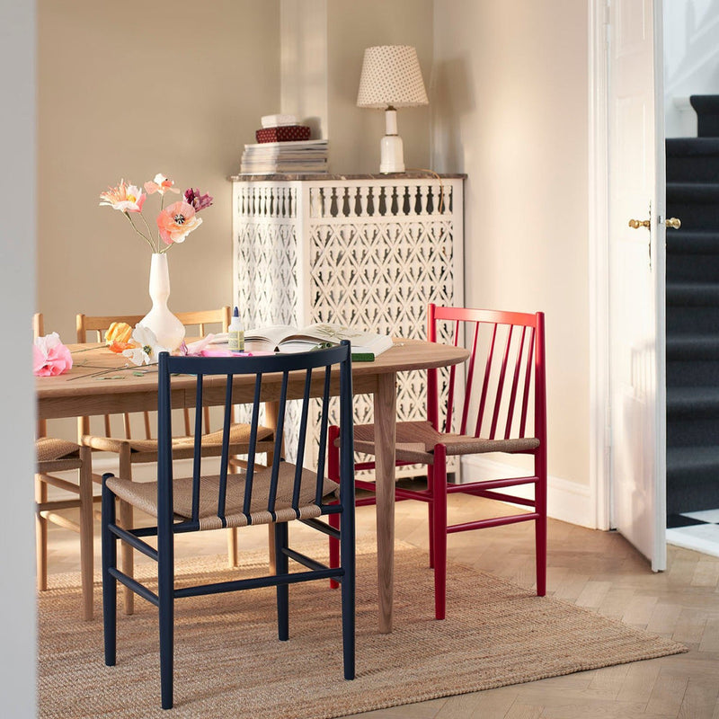 FDB Møbler J80 - Chair - Nordic Swan Ecolabel Beech Steel Blue (RAL 5011) Painted Waterbased Nature by Jørgen Bækmark