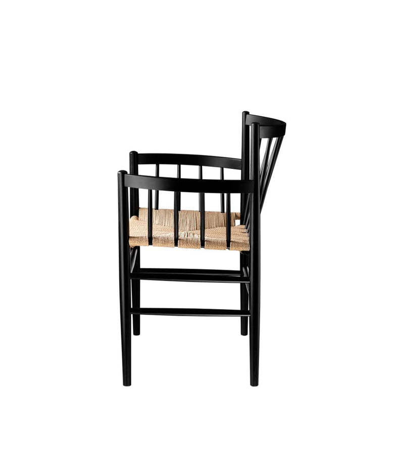 FDB Møbler J81 - Chair - Nordic Swan Ecolabel Beech Jet Black (RAL 9005) Painted Waterbased Nature by Jørgen Bækmark
