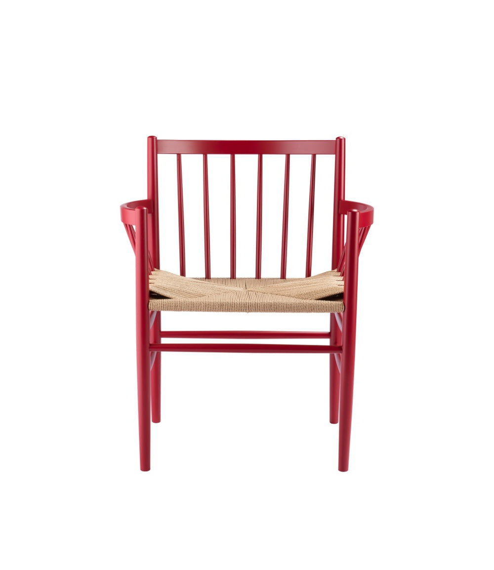 FDB Møbler J81 - Chair - Nordic Swan Ecolabel Beech Ruby Red (RAL 3003) Painted Waterbased Nature by Jørgen Bækmark