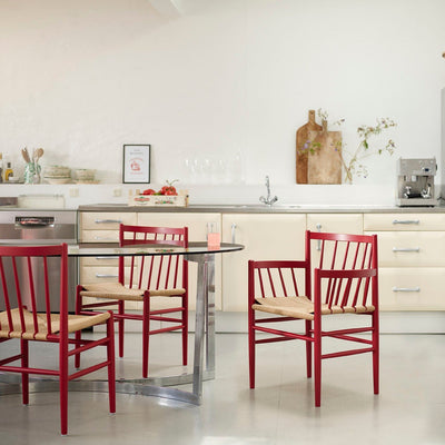 FDB Møbler J80 - Chair - Nordic Swan Ecolabel Beech Ruby Red (RAL 3003) Painted Waterbased Nature by Jørgen Bækmark