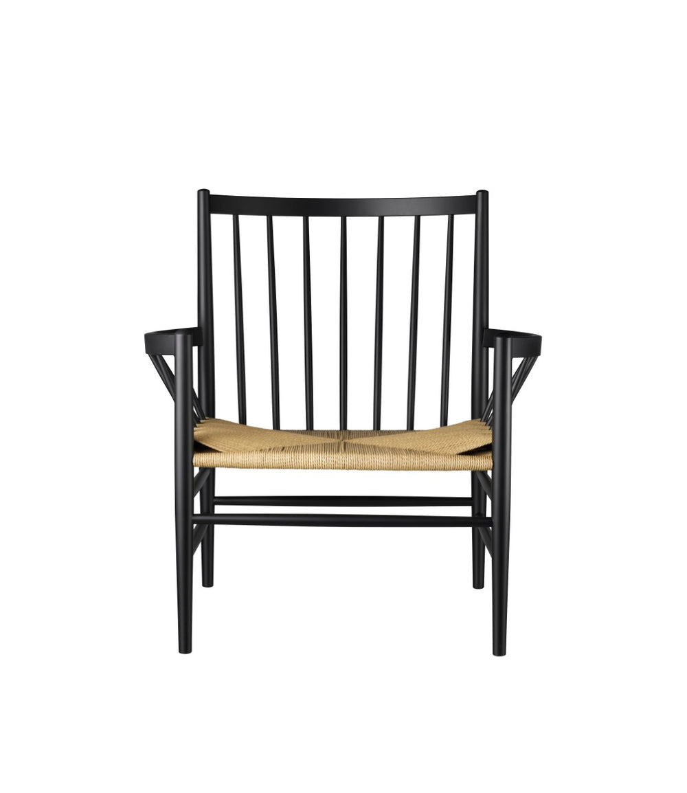 FDB Møbler J82 - Lounge Chair - Nordic Swan Ecolabel Beech Jet Black (RAL 9005) Painted Waterbased Nature by Jørgen Bækmark