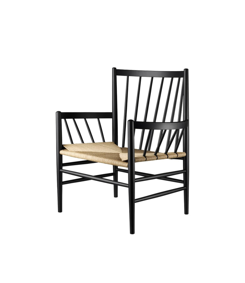 FDB Møbler J82 - Lounge Chair - Nordic Swan Ecolabel Beech Jet Black (RAL 9005) Painted Waterbased Nature by Jørgen Bækmark