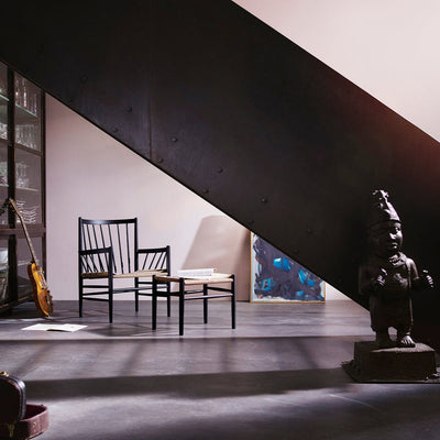 FDB Møbler J83 - Stool - Nordic Swan Ecolabel Beech Jet Black (RAL 9005) Painted Waterbased Nature by Jørgen Bækmark