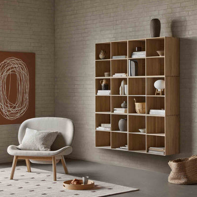 FDB Møbler L32 - Suru - Lounge Chair Oak Nature Lacquered Wales (DAW) Dark Beige Mottle by Carina Maria Mølgaard Nielsen