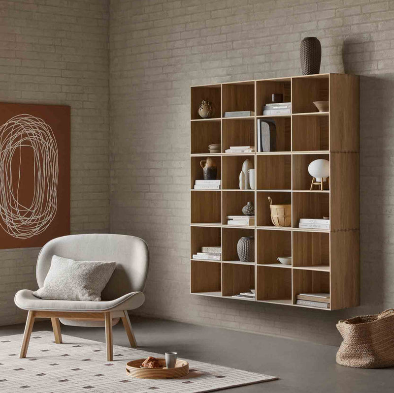 FDB Møbler L32 - Suru - Lounge Chair Oak Nature Lacquered Wales (DAW) Dark Beige Mottle by Carina Maria Mølgaard Nielsen