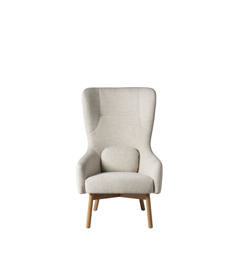 FDB Møbler L35 - Gesja - Wing Chair Oak Solid Nature Lacquered Monza Beige (00) by Foersom & Hiort-Lorenzen