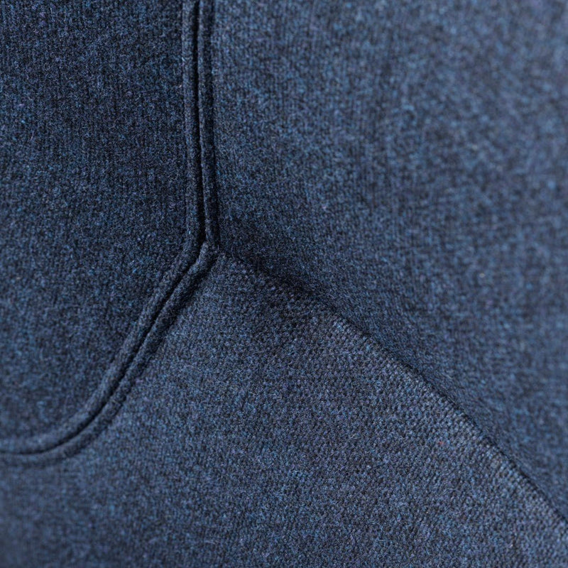 FDB Møbler L35 - Gesja - Wing Chair Oak Solid Nature Lacquered MLF Dark Blue (36) by Foersom & Hiort-Lorenzen