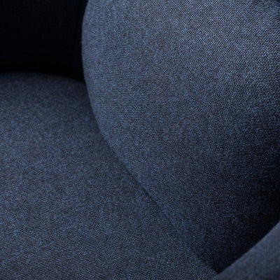 FDB Møbler L35 - Gesja - Wing Chair Oak Solid Nature Lacquered MLF Dark Blue (36) by Foersom & Hiort-Lorenzen