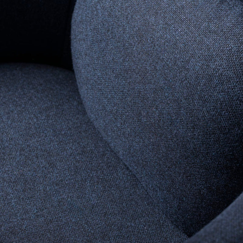 FDB Møbler L35 - Gesja - Wing Chair Oak Solid Nature Lacquered MLF Dark Blue (36) by Foersom & Hiort-Lorenzen