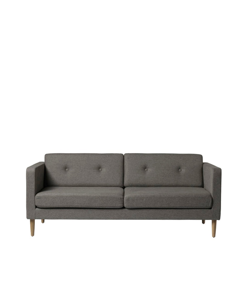 FDB Møbler L42 - Firhøj - 25 pers. couch Oak Nature Lacquered MLFGrey (Camden 26) by Unit10
