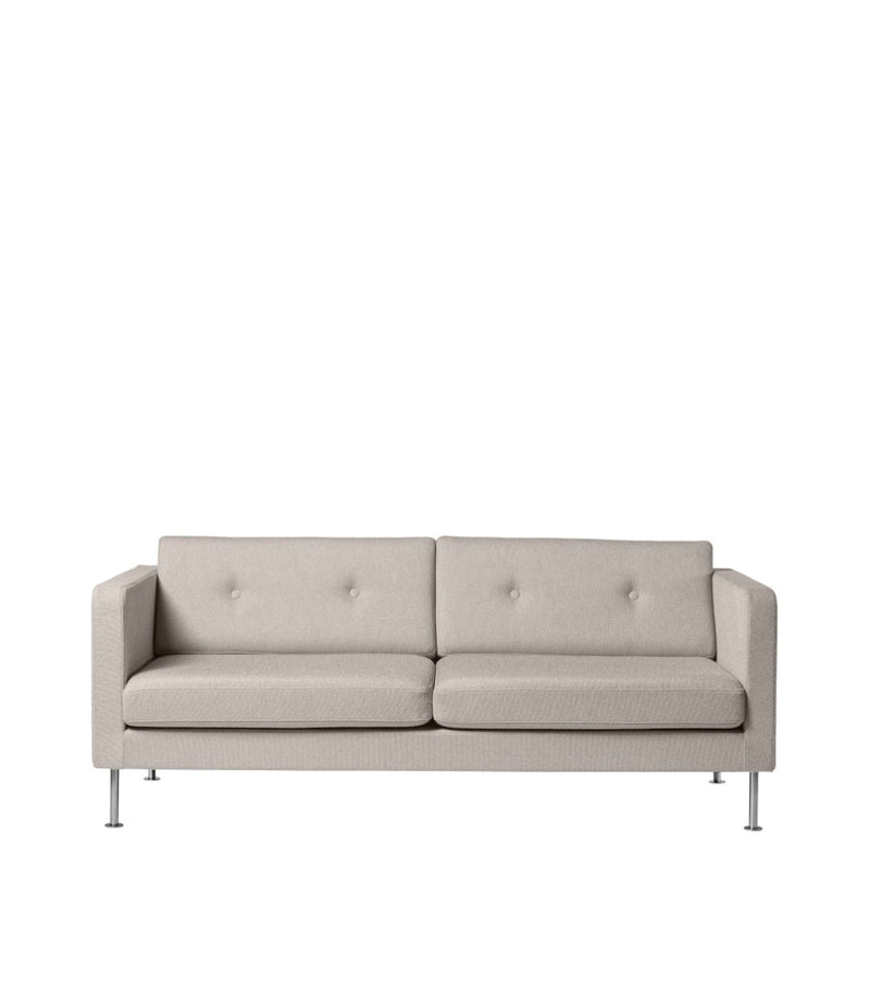 FDB Møbler L42 - Firhøj - 3 pers. couch Steel Metal Brushed PradaBeige-grey (024) by Unit10