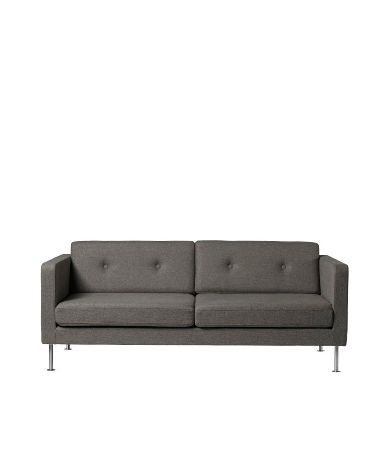 FDB Møbler L42 - Firhøj - 3 pers. couch Steel Metal BrushedMLFGrey (Camden 26) by Unit10