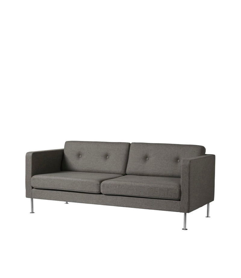 FDB Møbler L42 - Firhøj - 3 pers. couch Steel Metal BrushedMLFGrey (Camden 26) by Unit10