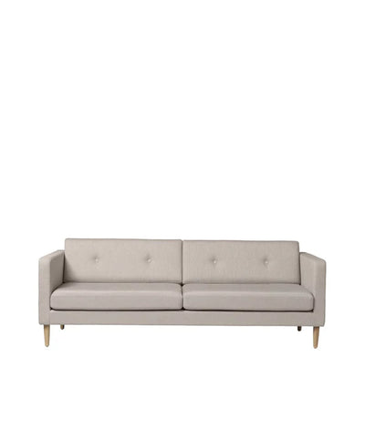 FDB Møbler L42 - Firhøj - 3 pers. couchOak Nature Lacquered PradaBeige-grey (024) by Unit10