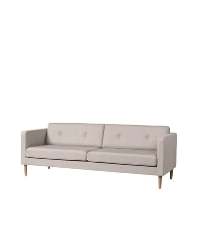 FDB Møbler L42 - Firhøj - 3 pers. couchOak Nature Lacquered PradaBeige-grey (024) by Unit10