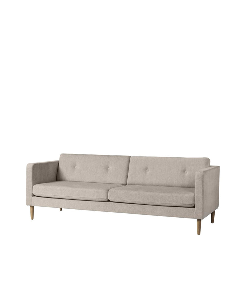 FDB Møbler L42 - Firhøj - 3 pers. couch Oak Nature Lacquered TangentBeige (213) by Unit10