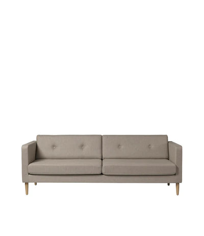 FDB Møbler L42 - Firhøj - 3 pers. couch OakNature Lacquered MLF Light brown (Redbridge61) by Unit10