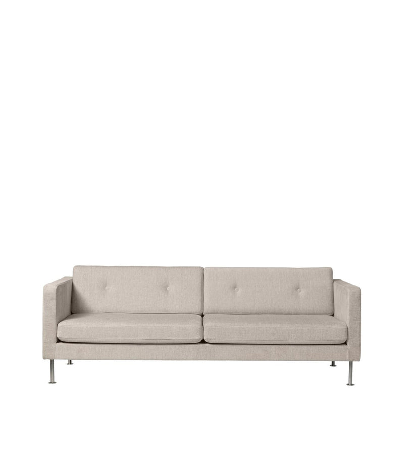 FDB Møbler L42 - Firhøj - 3 pers. couch Steel Metal Brushed TangentBeige (213) by Unit10